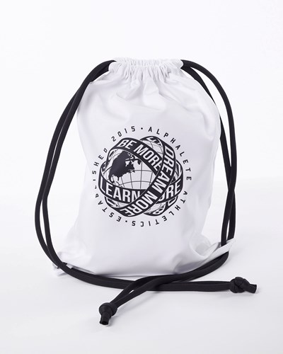 White Alphalete Drawstring Bag | 20438-QBWK