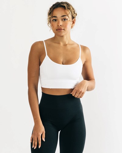 White Alphalete Fitted Cropped Tank | 29730-NTWH