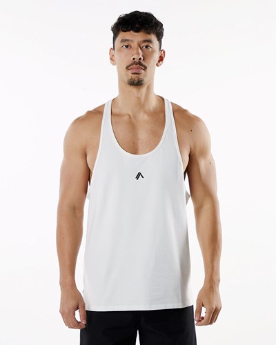 White Alphalete Fitted Performance Stringer | 04329-XPLA