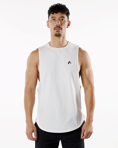 White Alphalete Fitted Performance Tank | 42851-FMBJ