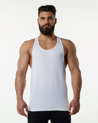 White Alphalete Fitted Premium Stringer | 38201-FMPS