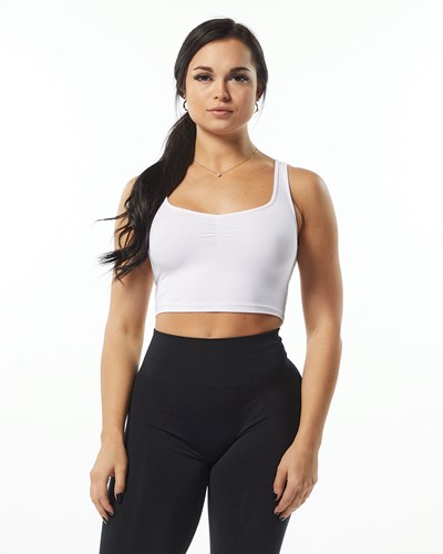 White Alphalete Fitted Square Neck Tank | 14639-KLOJ