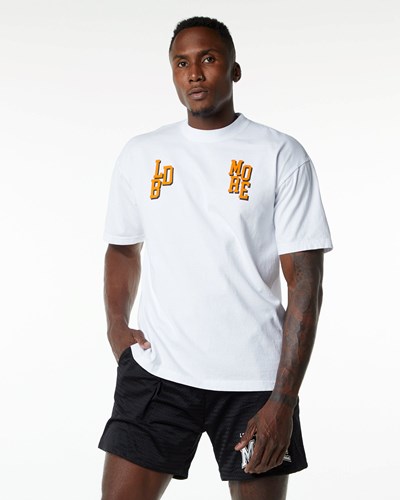 White Alphalete Heavyweight Graphic Tee | 08549-EZLA