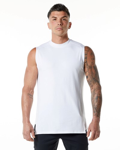 White Alphalete High-Neck Premium Tank | 30792-GPBL