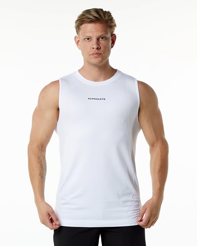 White Alphalete High Performance Seamless Tank | 51697-RSDB