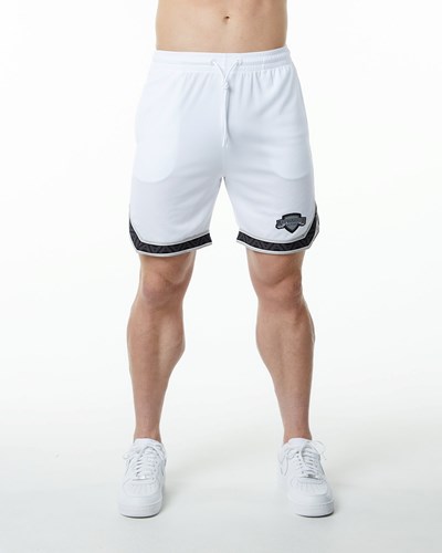 White Alphalete Jersey Knit Short | 19746-RJNK
