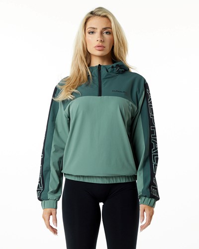 Wild Sage Alphalete Woven Performance Jacket | 91572-UETR