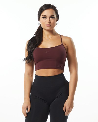 Wine Alphalete Camisole Y-Back Crop Tank | 47306-VEYO