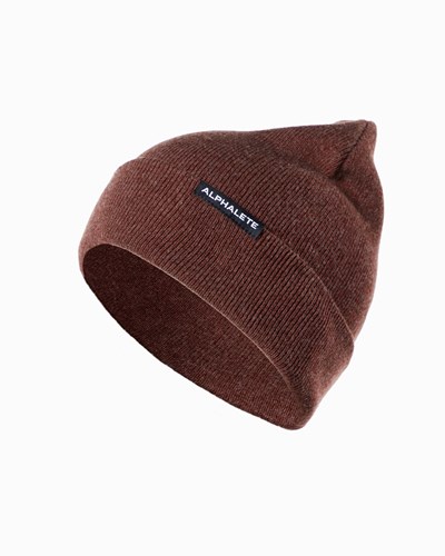 Wine Alphalete Cotton Knit Beanie | 92864-VOQK