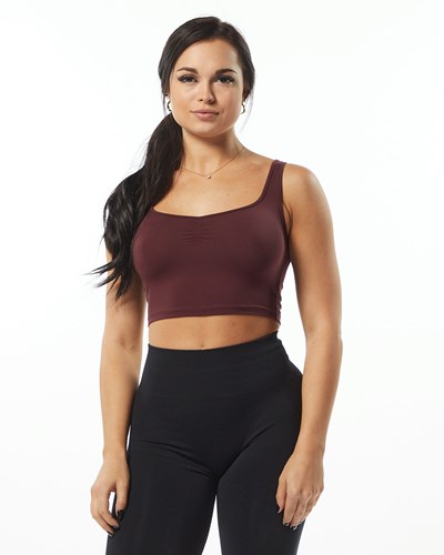 Wine Alphalete Fitted Square Neck Tank | 07386-QIBL